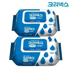 크리넥스 코튼클린 수앤수  물티슈 캡96매 x2개