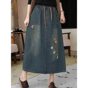 [디얼마미] 이츠 꽃송이 청치마 /마담 미시 중년 여성 빅사이즈 40대 50대