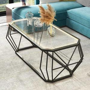 LED 소파 테이블 강화유리 탁자 100x50x45cm 투명 거실 좌식 3C 타옵션