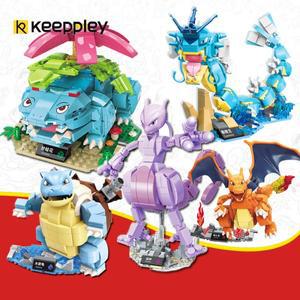 RC 레고 호환 포켓몬 빌딩 블록 만화  불바사우르 장난감 어린이 조립 모델 애완 동물 엘프 어린이 선물 레