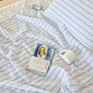 플레어 스트라이프 여름 시어서커이불 냉감 면 홑 시원한 얇은 지지미