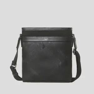 [헤지스](대전신세계)[백화점BEST][여행용][데일리] 블랙 가죽 체크 실버로고 크로스백 HJBA5E172BK