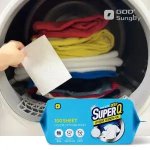 슈퍼딥큐 이염방지시트 100매 흰옷이염 얼룩방지 먼지흡착