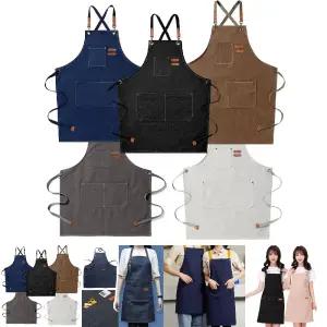 내구성 캔버스 빈티지 앞치마 카페 주방 공방 화방 미용실 캠핑 다용도 /업소/꽃집/유치원/작업