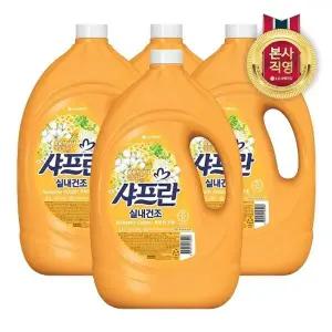 [엘지생활건강]샤프란 실내건조 로맨틱 코튼 용기 3.1L 4개