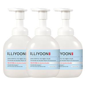 일리윤 세라마이드 아토 버블워시 앤 샴푸 400ml x3개