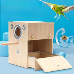 앵무새 알통 새집 둥지 왼쪽 나무 포치 앵무새집 왼쪽걸이 7cm 15x15x22 정원