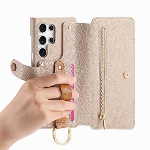 [모든지]갤럭시A36 5G 케이스/A366 빈티지 밴드 큐빅 D링 지퍼포켓 리치 가죽케이스