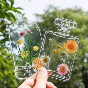 투명한 손코팅지 말린꽃 보관케이스 만들기 식물 책갈피 보관 키링 가성 자연수집 100개