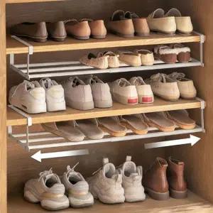 현관 신발장 정리 길이조절 선반