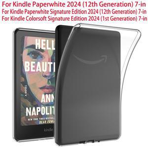 Kindle Paperwhite 2024(12세대)용 투명 TPU 케이스 Colorsoft Signature Edition 7'' 소프트 뒷면 커버용
