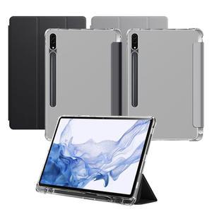 갤럭시탭 S8 플러스 S7+ S7FE 케이스 후면 투명 젤리 폴리오 스마트 북커버