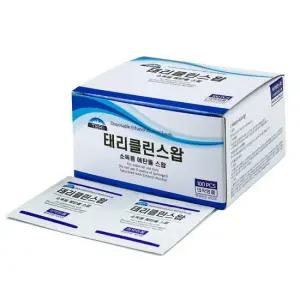 태리 국산 일회용 알콜솜 100매 태리클린스왑(에탄올) 소독솜 알콜스왑 스마트폰 태블릿 위생 의약외품