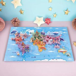 자노드 에듀입체퍼즐 세계명소와 문화유산 판퍼즐 어린이 세계지도 지리학습 놀이 350p