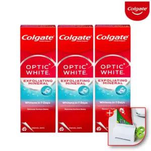 콜게이트 미백치약 옵틱화이트 엑스폴리에이팅 100gx3개+치약짜개