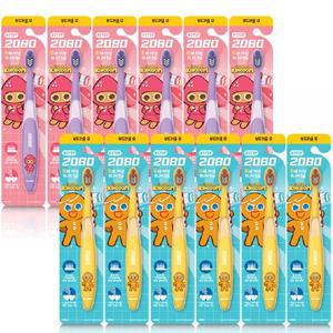 2080 쿠키런 주니어 4단계 부드러운 모 칫솔 핑크 x 민트 세트