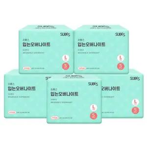 입는오버나이트 팬티형 생리대 5P x5팩 / 입오버 대형 특대형