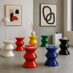 모래시계 스툴 미드센추리 화장대 카페 의자 보조 화분 현관 포인트 체어 모던 사이드 테이블