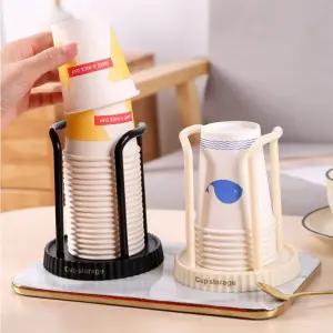 스탠드 종이컵 거치대 케이스 받침대 트레이 홀더 보관함 디스펜서 꽂이 회사탕비실 일회용컵 정리대