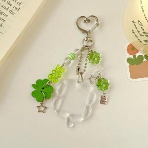 [보리별] 네잎클로버 아크릴 사진 액자 키링 최애 포카 증명사진 반려동물 커플 열쇠