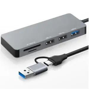 홈플래닛 5포트 USB-A C타입 듀얼커넥터 멀티허브 (120cm 케이블)