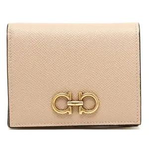 [명품] 페라가모 25FW 금장 더블 간치니 컴팩트 반지갑 베이지 22 D780 0752759