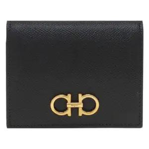 [명품] 페라가모 25FW 금장 더블 간치니 컴팩트 반지갑 블랙 22 D780 0726512