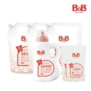 [증정] 비앤비 유아 섬유유연제 자스민향 1500ml 용기형 1입+리필형 3입+800ml 2개증정