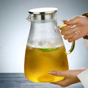 로하티 해머글라스 내열 유리 물 병 1.8L/업소용물병/유리물통/워터보틀/식당물병/손잡이물병/업소용물통