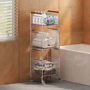 위크앤픽 스텐빨래바구니3단 스텐빨래바구니