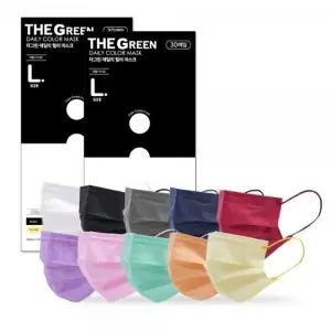 더그린 데일리 컬러마스크 덴탈 일회용 컬러마스크 30매
