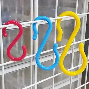 컬러 플라스틱S자고리 행거걸이고리 후크 압축봉 커튼