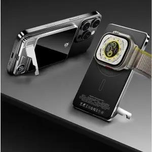 [하우스팁]3in1 슬림 파워뱅크 맥세이프 보조배터리 시계 이어폰 충전 5000mAh