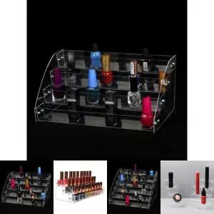 (4단) 아크릴 매니큐어 진열대/화장품/립스틱/정리/매장/메니큐어/화장대/진열장/데스크/네일샵/향수