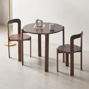 [데코라인]루바이 원목 원형테이블 의자2 세트(착불)