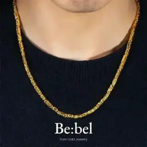 24k 순금 목걸이 37.5g(10돈) 남자 여자 대나무 체인 비벨