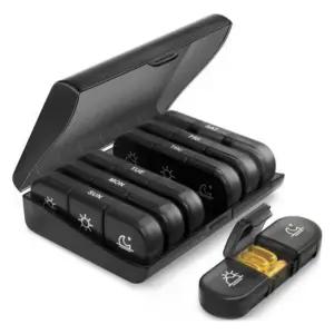 휴대용 요일별 알약 케이스 블랙