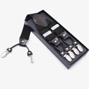 남성 더블 집게 멜빵 정장 바지 고정 서스펜더