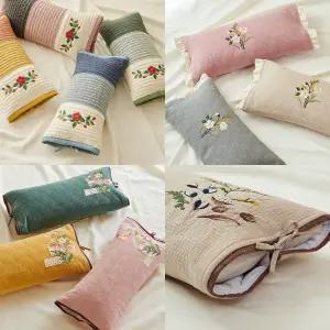 이솔홈 국내생산 고급 이중 끈 메밀베개 숙면 낮잠 일자목 경추 거북목 커버