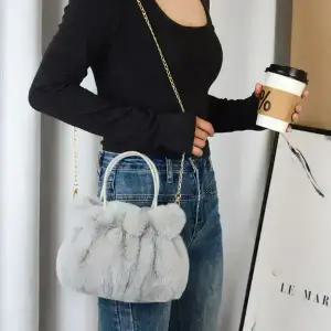 포근 셔링 페이크 퍼 가방 크로스백 숄더백 미니 털가방 겨울 여성 여성용