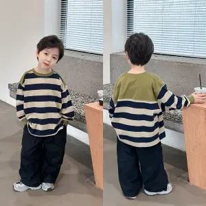 [삐삐네옷가게]초등 주니어 보이 단가라 긴팔 티셔츠