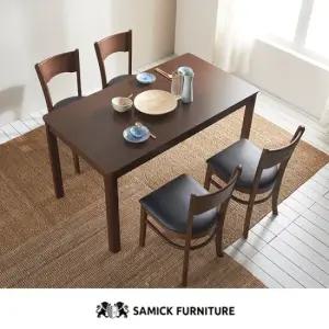 [삼익가구]엘렌 4인용 원목 식탁세트(의자4)