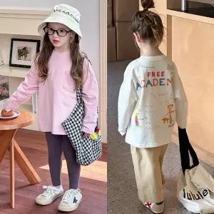 [상상키즈]레터링 프린트 오버핏 긴팔티 여아용