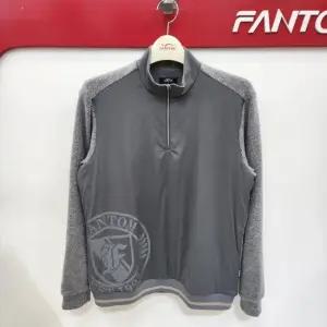 골프 남성 우븐 배색 하이넥 반집업 방풍 긴팔티?ㄷ_BP