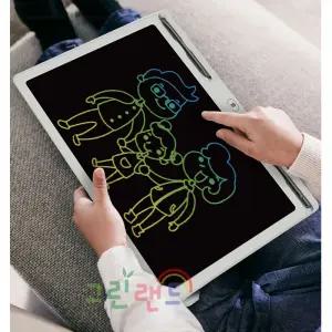 야야 LCD 컬러패드 16인치 듀얼펜 전자칠판 휴대용 대형화면 드로잉패드 펜2개 그리기 원터치 지우기 그린랜드79