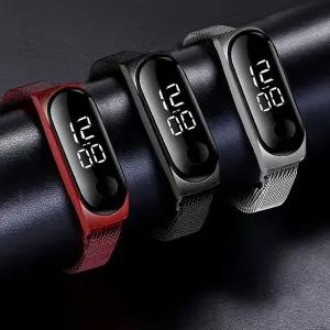 LED 스크린 남자 여자 스포츠 메탈 방수 손목시계