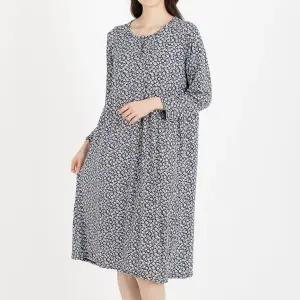 [모스트맘]피치기모꽃원피스 네이비화이트