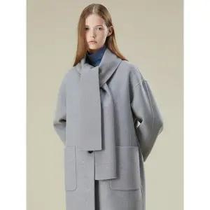 [하프클럽/써스데이아일랜드]머플러 핸드메이드 코트(T238MCT248W)