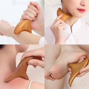 장미목 삼각 괄사 지압봉 림프 셀프 목 어깨 승모근 나무 마사지 도구