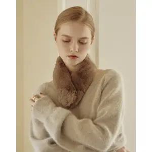 [닥스](센텀시티점)DBMU5F986W3 [선물포장][DAKS MUFFLER][DAKS FUR]여성 브라운 렉스퍼 머플러